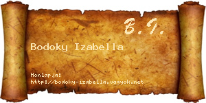 Bodoky Izabella névjegykártya